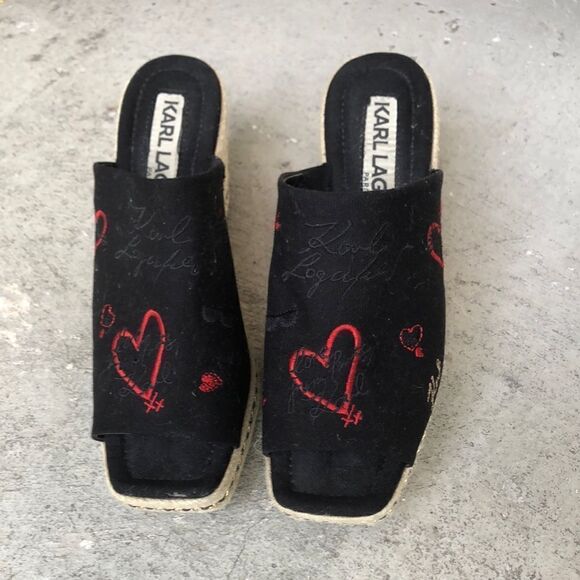 Karl Lagerfeld Corissa Embroidered wedge - Picture 1 of 8